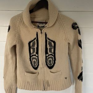 Cream Color Lambswool TNA Zip Up